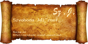 Szvoboda József névjegykártya