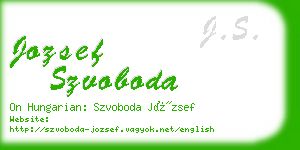 jozsef szvoboda business card
